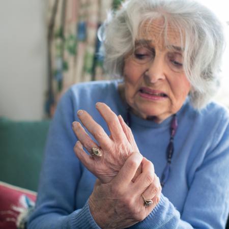 Senior woman with Parkinson's disease