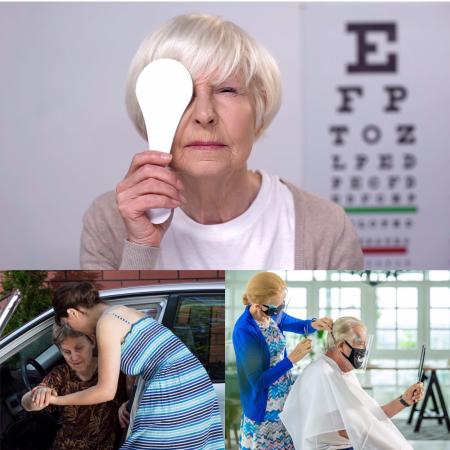 3 images of senior citizens