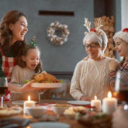 Family Christmas dinner, made accessible for senior family members